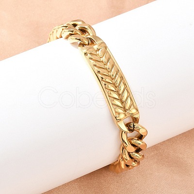 Cuban Link Chain Bracelets Hand Polished LS-BJEW-D379-06G-1