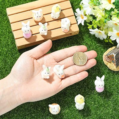 5Pcs 5 Styles Easter Opaque Resin Pendants RESI-YW0002-15-1