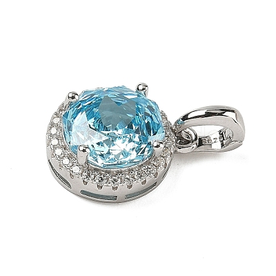 925 Sterling Silver Pave Cubic Zirconia Pendants STER-B009-01A-03-1