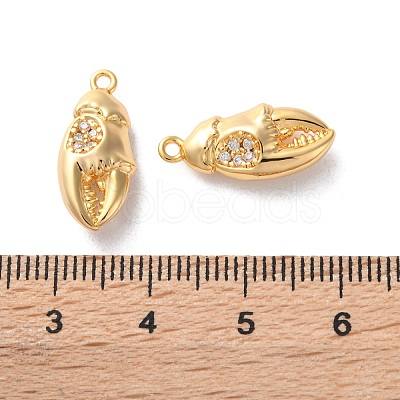 Brass Micro Pave Clear Cubic Zirconia Pendants KK-L221-004G-1