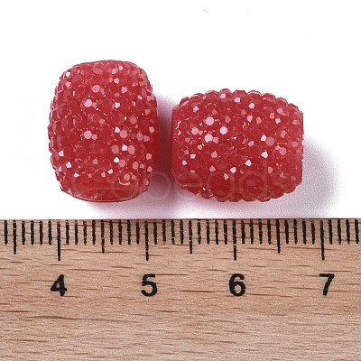Opaque Resin European Jelly Colored Beads RESI-B025-02A-12-1