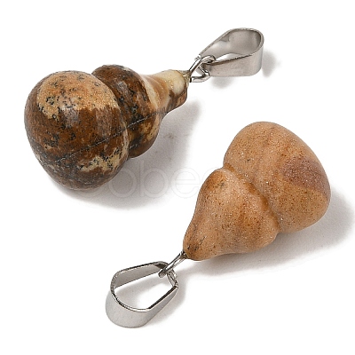 Natural Picture Jasper Pendants G-B127-03P-13-1