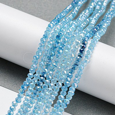 Transparent Baking Paint Glass Beads Strands DGLA-F002-02B-04-1