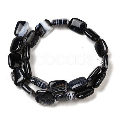 Natural Striped Agate/Banded Agate Beads Strands G-B137-B01-01B-1