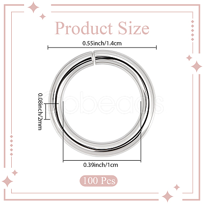100Pcs 304 Stainless Steel Jump Rings STAS-CN0001-74-1
