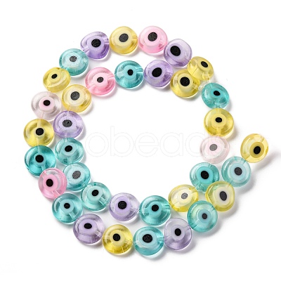 Handmade Evil Eye Lampwork Beads Strands LAMP-G164-10C-1