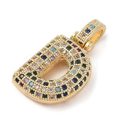 Brass Micro Pave Cubic Zirconia Pendants ZIRC-P121-01G-D-1