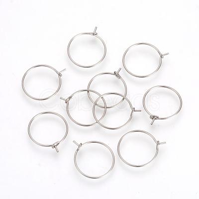 Tarnish Resistant 304 Stainless Steel Hoop Earrings STAS-R071-40-1