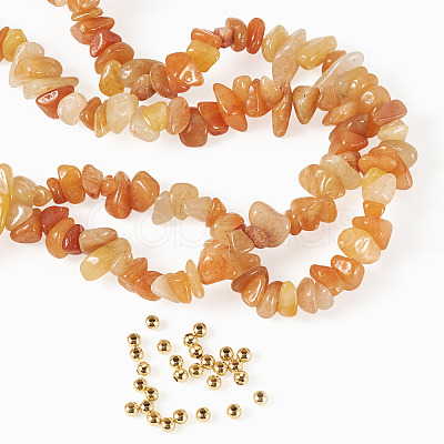 1 Strand Natural Red Aventurine Chip Beads Strands G-TAD0001-02B-1