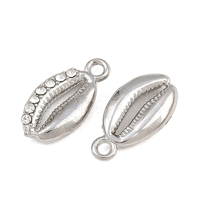 304 Stainless Steel with Crystal Rhinestone Charms RB-CBABFDA-11E-P-1