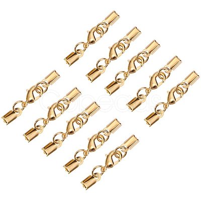 Alloy Clip Ends With Lobster Claw Clasps KK-PH0034-22-1