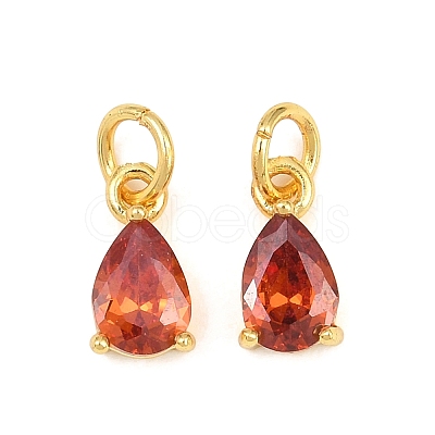Brass Pave Cubic Zirconia Charms KK-K340-51G-07-1