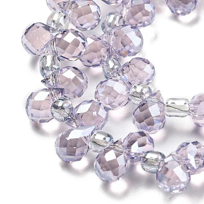 Electroplate Transparent Glass Beads Strands EGLA-P052-01A-PL04-1