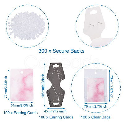 Marble Pattern Paper Necklace & Earring Display Cards DIY-YS0001-26-1