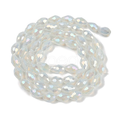 Opaque Solid Color Electroplate Glass Beads Strands EGLA-N013-J6mm-B02-1