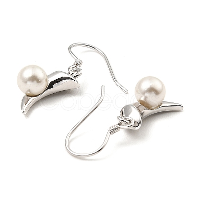 Rhodium Plated 925 Sterling Silver Pepper Dangle Stud Earrings EJEW-Z024-02A-P-1