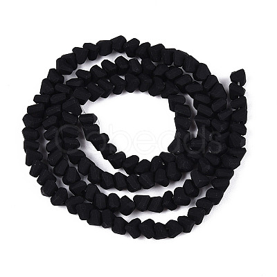 Frosted Opaque Glass Beads Strands GLAA-N017-4mm-01-1