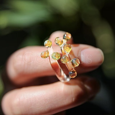 Handmade Lampwork Cuff Open Rings WG41426-03-1