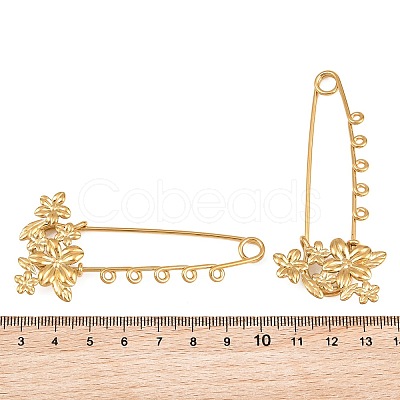 Flower 304 Stainless Steel Safety Pins Brooch Findings SA-CBA098D-14A-G05-1