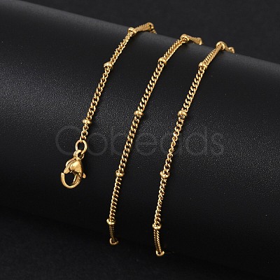 304 Stainless Steel Chain Necklaces MAK-L015-40G-1