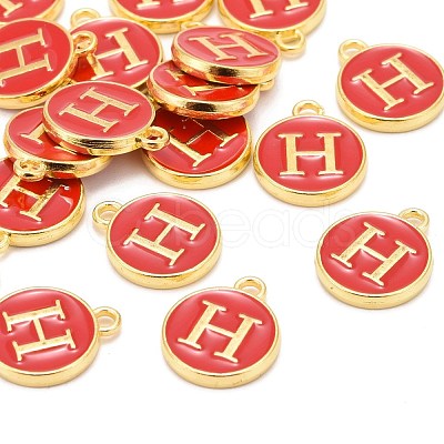 Golden Plated Alloy Enamel Charms ENAM-S118-03H-1