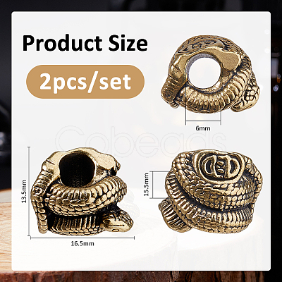 2Pcs Brass European Beads KK-FH0008-13AB-1