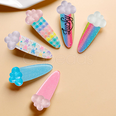 40pcs 4 Colors Luminous Transparent Resin Cabochons RESI-SC0006-58-1