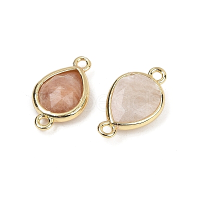 Natural Sunstone Faceted Connector Charms G-L514-048P-01-1