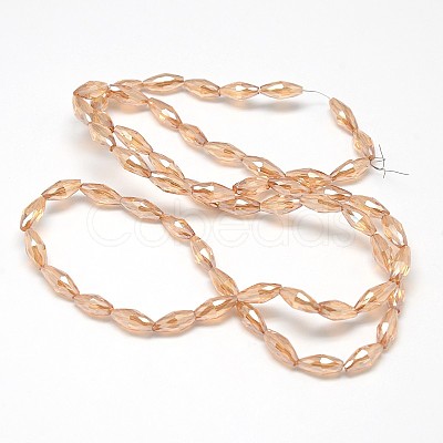 Electroplate Crystal Glass Rice Beads Strands X-EGLA-F042-A02-1