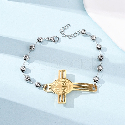 304 Stainless Steel Link Bracelets for Women BJEW-Z156-01GP-1