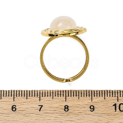Oval Natural Quartz Crystal Finger Rings RJEW-M063-01G-12-1