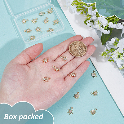20Pcs Brass Glass Charms KK-BC0014-95-1