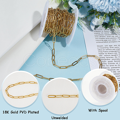 5M 304 Stainless Steel Paperclip Chains CHS-BM0001-05-1