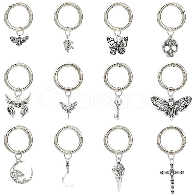 24Pcs 12 Styles Skull Alloy Shoes Charms HJEW-CJ00043-1
