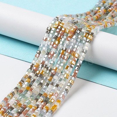 Gradient Color Electroplate Glass Bead Strands GLAA-E042-05-B05-1