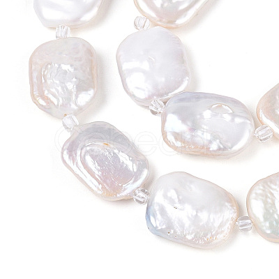 Natural Baroque Keshi Pearl Beads Strands PEAR-D07-03-1