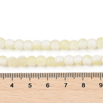 Frosted Crackle Glass Beads Strands GLAA-U001-8mm-M11-1