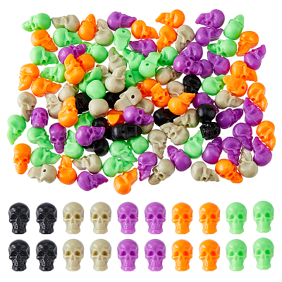 125Pcs 5 Colors Halloween Plastic Beads FIND-DC0006-32-1