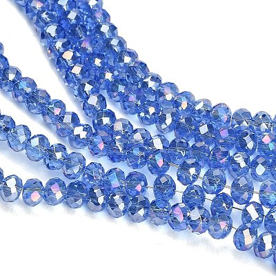 Electroplate Glass Beads Strands GL-CBAA615-02F-1