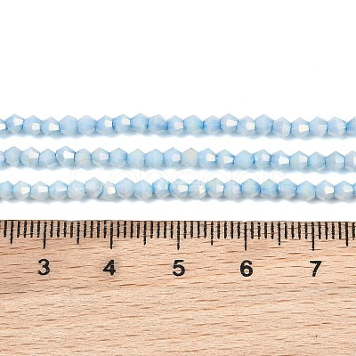 Electroplate Bicone Glass Beads Strands GL-T021-2.5x3mm-16-17-1