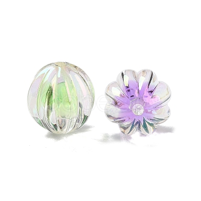 UV Plating Rainbow Iridescent Acrylic Beads OACR-H112-16A-1