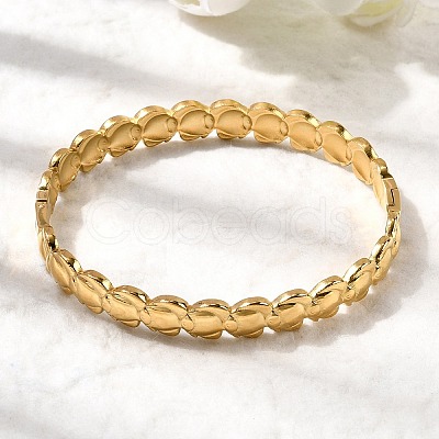 Fish 304 Stainless Steel Hinged Bangle for Women BJEW-K237-28G-1