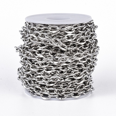 Tarnish Resistant 304 Stainless Steel Dapped Cable Chains CHS-D027-01P-1