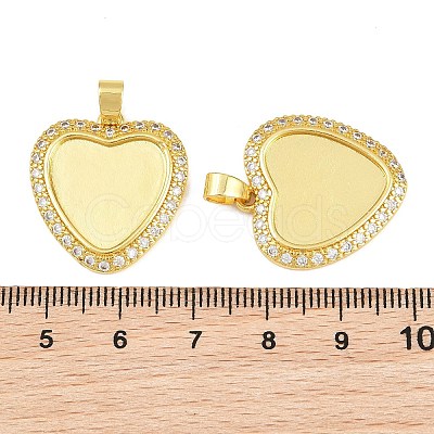 Brass Micro Pave Cubic Zirconia Pendant Cabochon Settings KK-CBA6A75-50A-G-1