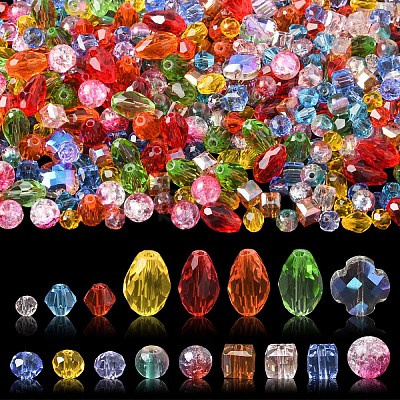 490Pcs Transparent Glass Beads Sets EGLA-YW0005-44-1