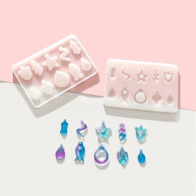 Geometrical Shape DIY Pendant Silicone Molds DIY-E070-01B-1
