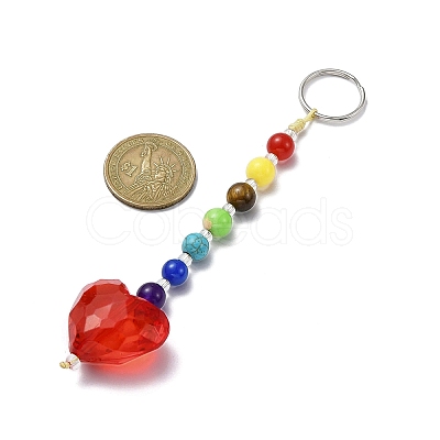 Heart Acrylic Keychains HJEW-JM01373-1