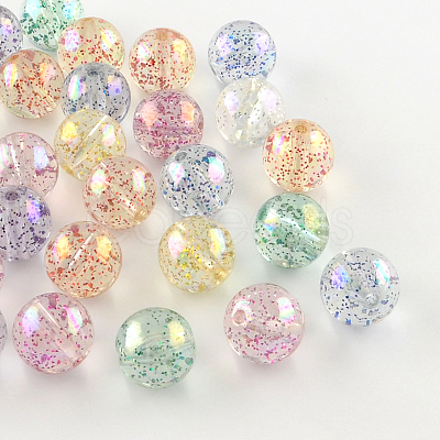 Round AB Color Transparent Acrylic Beads TACR-D005-14mm-M-1