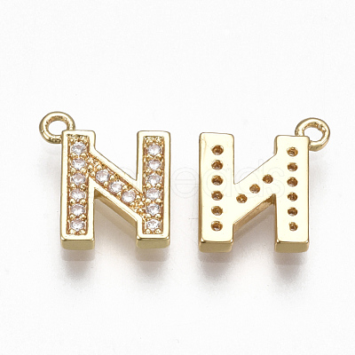 Brass Cubic Zirconia Charms KK-S348-330N-1