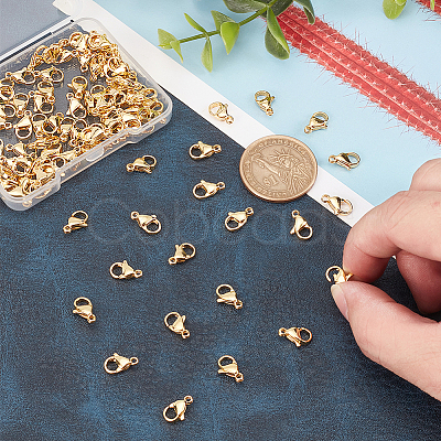 100Pcs 304 Stainless Steel Lobster Claw Clasps STAS-PH0004-73-1